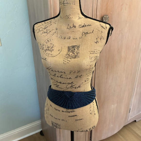 Vintage 80s Fully Beaded Cocktail Formal Maximalist Lined Waist Belt OS New wtag - Picture 13 of 16